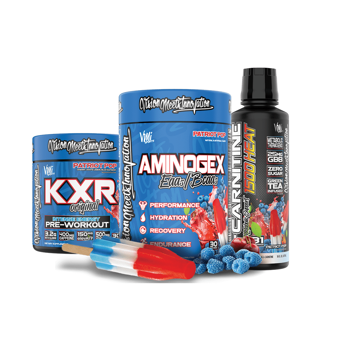 VMI Sports Patriot Pop KXR Pre-workout / Patriot Pop Aminogex / 1500 Patriot Pop Patriot Pop Stack