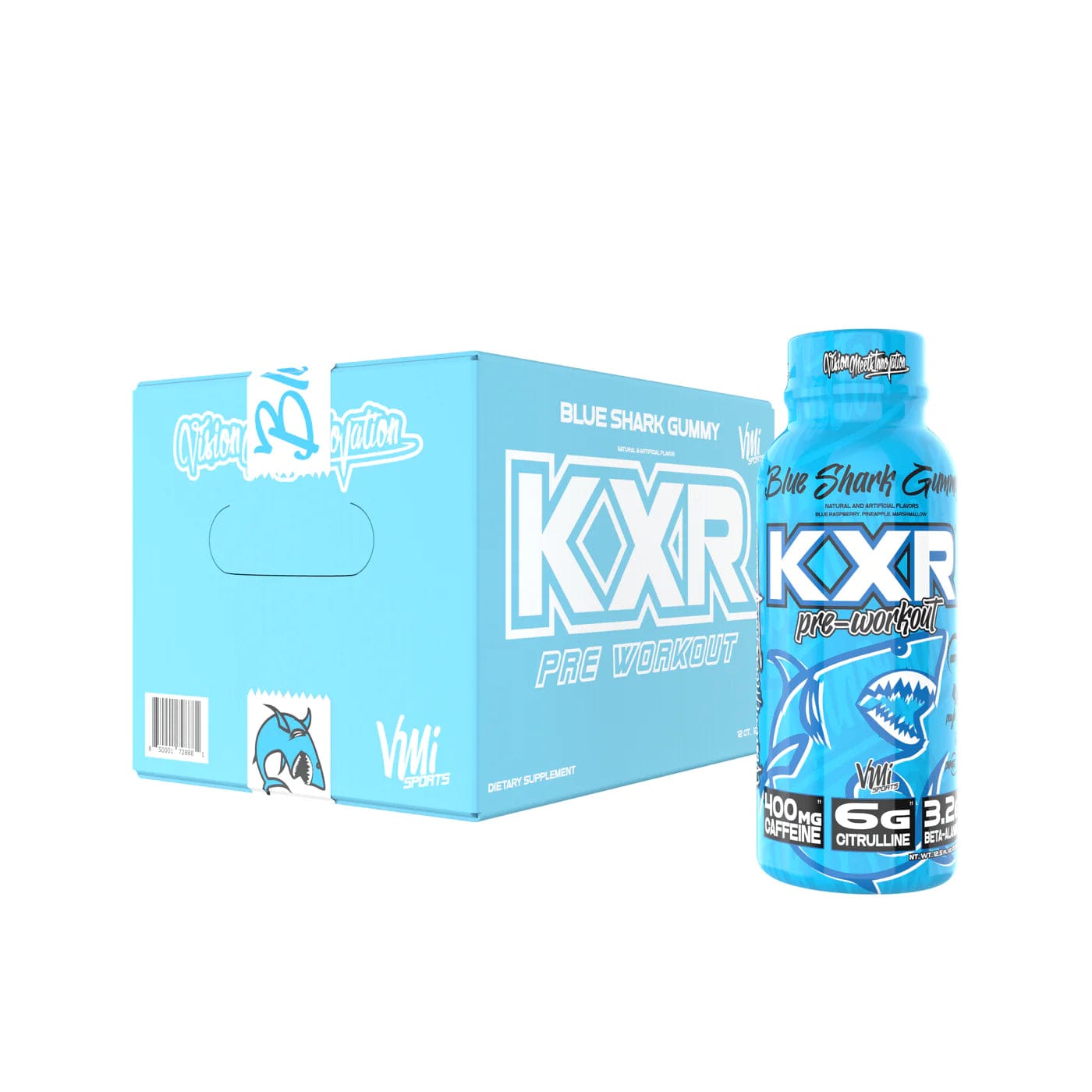 www.vmisports.com Pre workout Blue Shark Gummy / Ready To Drink 12-Pack KXR® Pre Workout