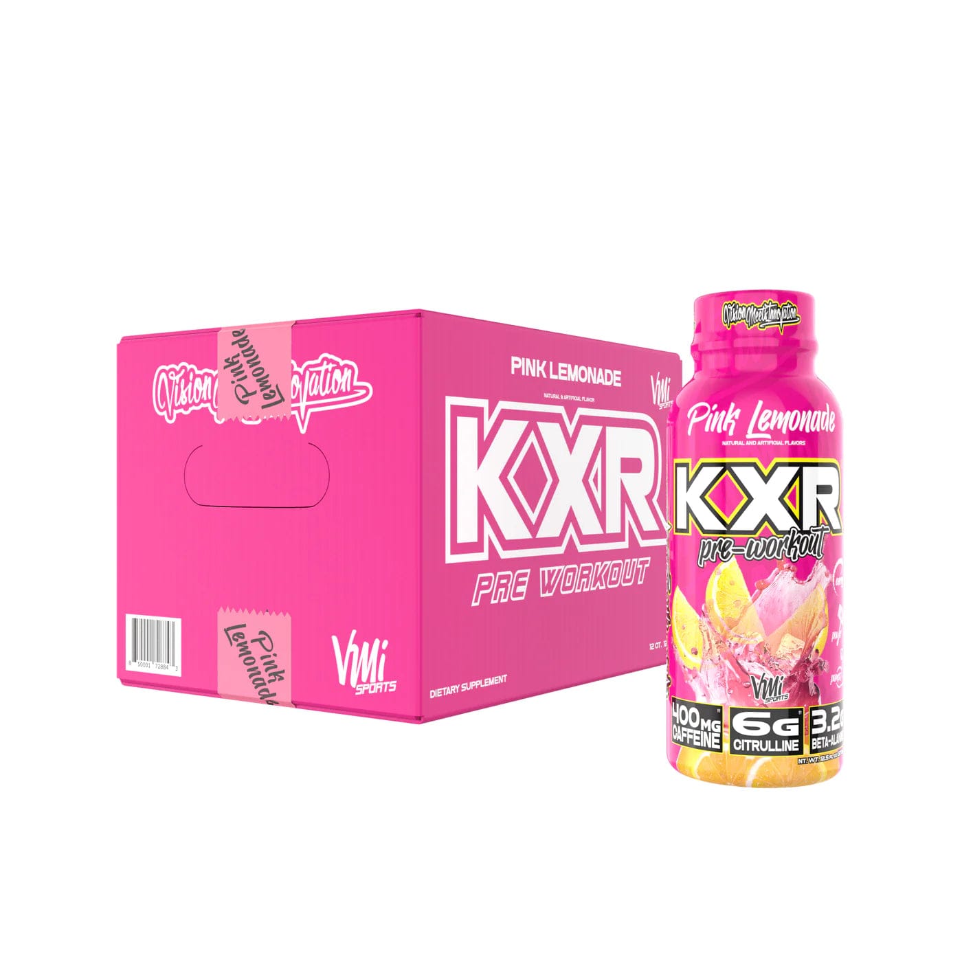 www.vmisports.com Pre workout Pink Lemonade / Ready To Drink 12-Pack KXR® Pre Workout