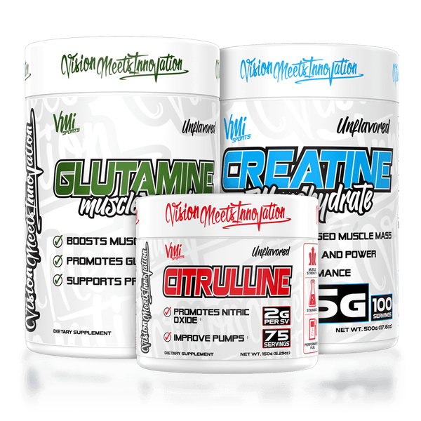 VMI Sports Big 3 Essential Stack: Creatine, Glutamine, & Citrulline