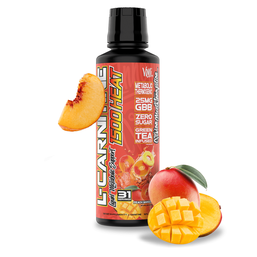 VMI Sports Diet & Energy Peach Mango Rings HEAT L-Carnitine Liquid 1500 HEAT 16.02oz