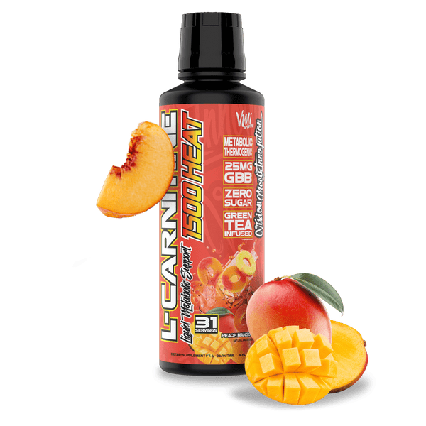 VMI Sports Diet & Energy Peach Mango Rings HEAT L-Carnitine Liquid 1500 HEAT 16.02oz