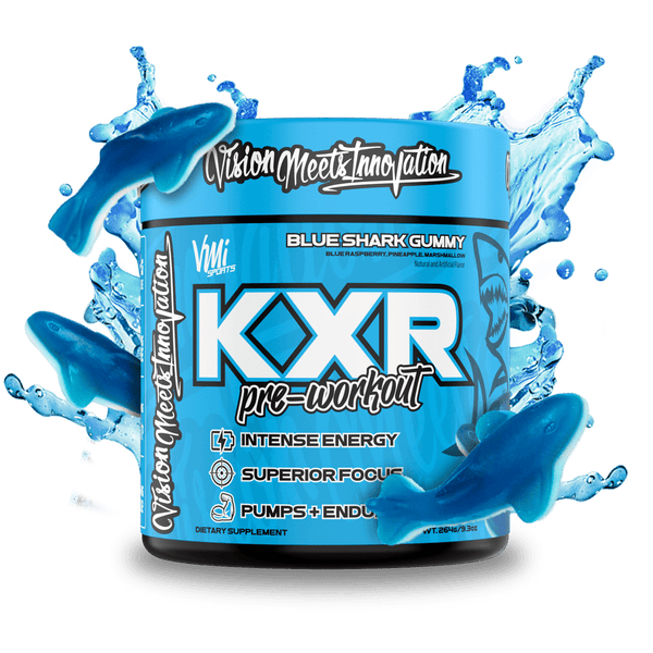 www.vmisports.com Pre workout Blue Shark Gummy KXR® Pre Workout 30 serving