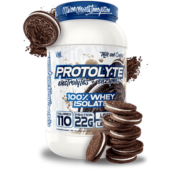 www.vmisports.com Protein Milk and Cookies ProtoLyte® 100% Whey Isolate Protein 1.6lb