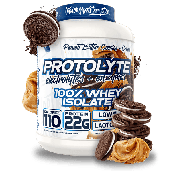 www.vmisports.com Protein Peanut Butter Cookies & Cream / 4.6LBS (71 Servings) ProtoLyte® 100% Whey Isolate Protein
